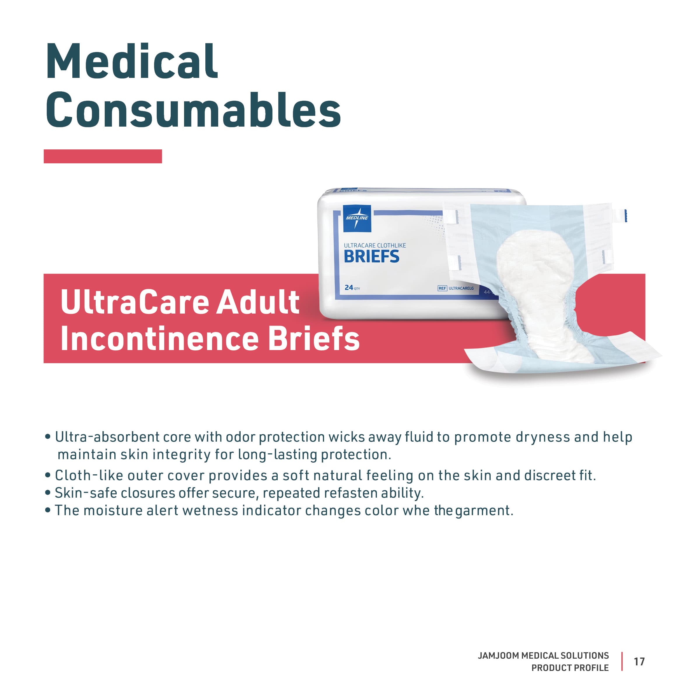 UltraCare Adult Incontinence Briefs catalogue profile from Medline.