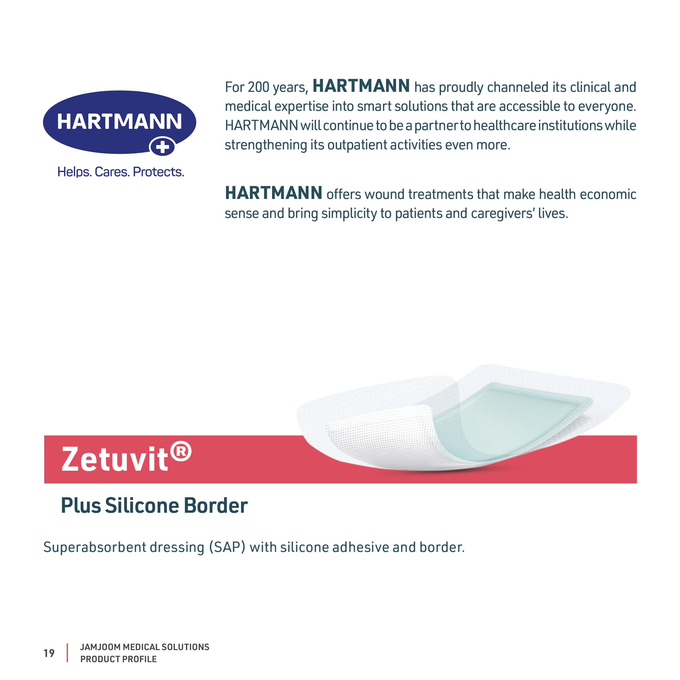 Zetuvit® Plus Silicone Border catalogue profile from Hartmann.