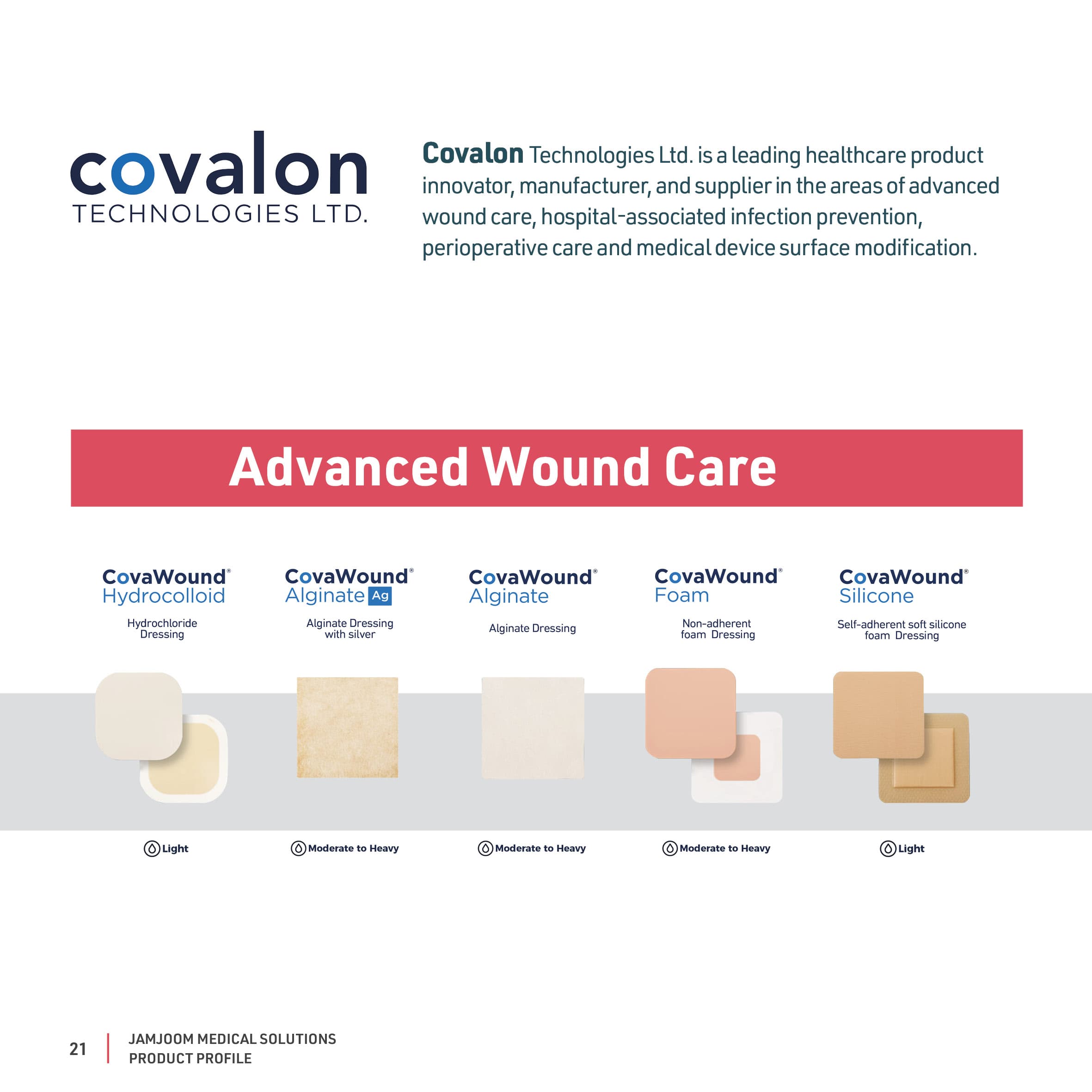 Advanced Wound Care catalogue profile from Covalon.