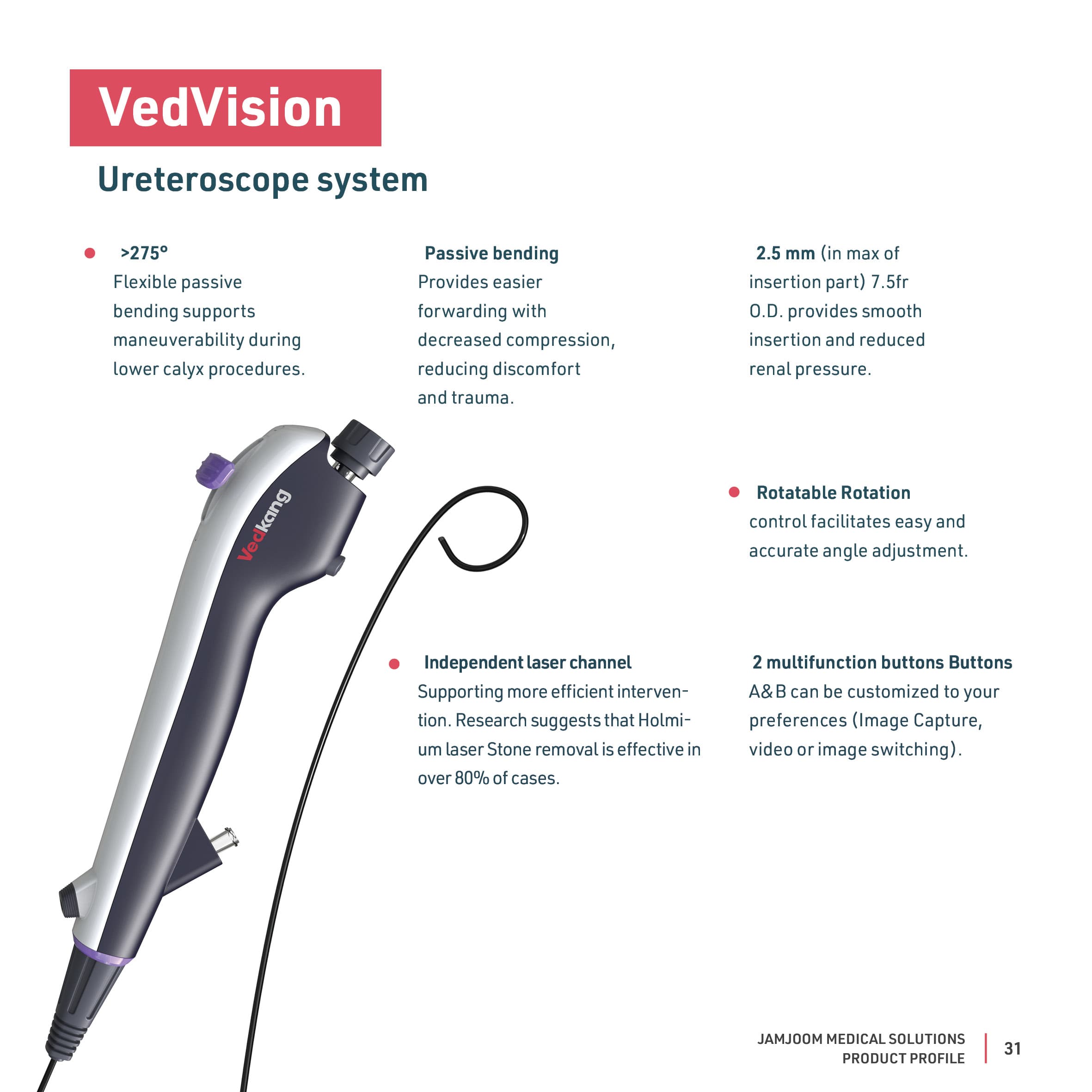 VedVision Ureteroscope system catalogue profile from Vedkang.
