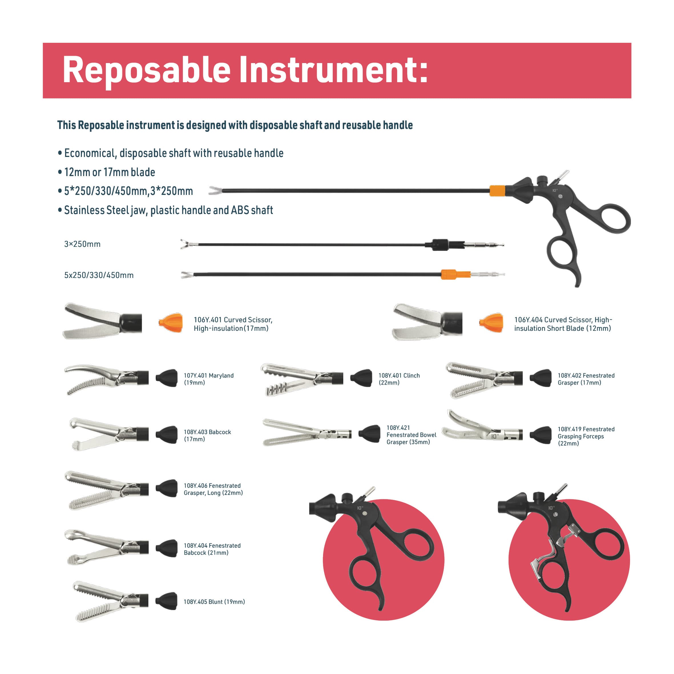 Reposable Instrument catalogue profile from Kangji Medical.