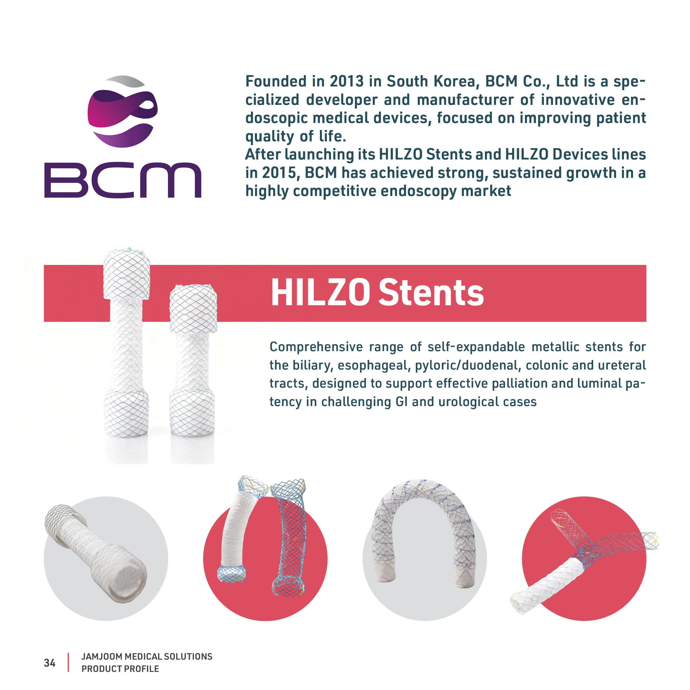 HILZO Stents catalogue profile from BCM.