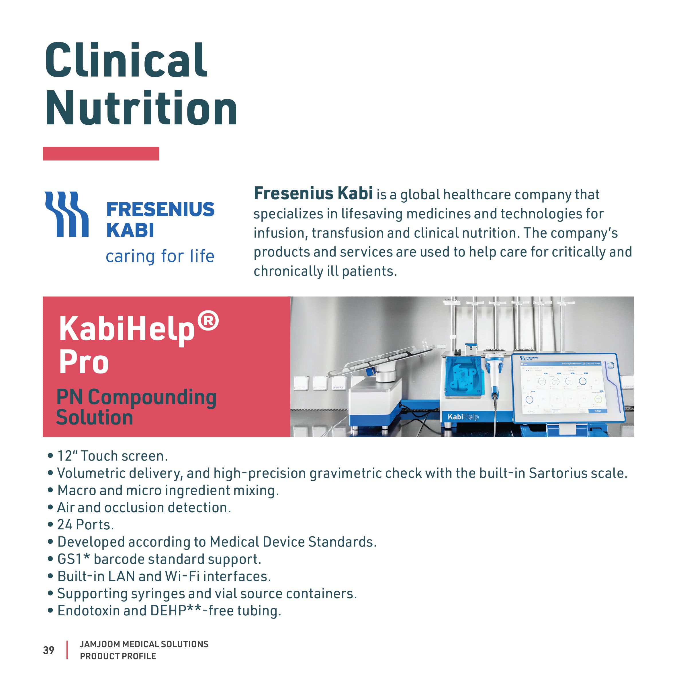 KabiHelp® Pro catalogue profile from Fresenius Kabi.
