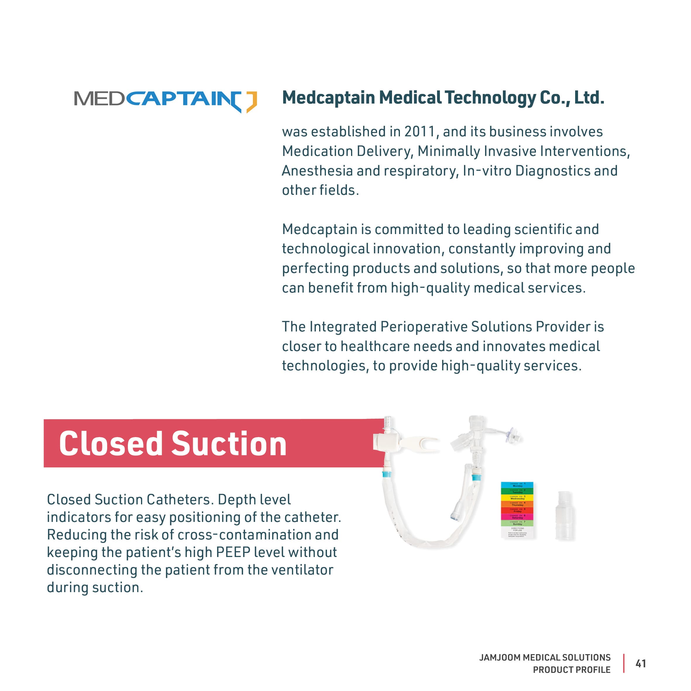 Closed Suction catalogue profile from Medcaptain.