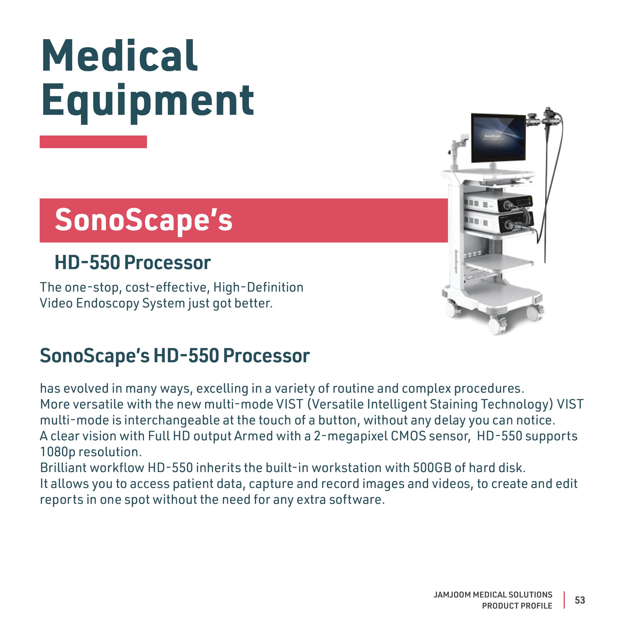 SonoScape’s HD-550 Processor catalogue profile from SonoScape.